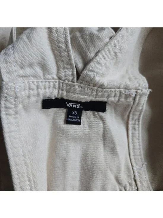 Vans Cotton Stryker Overalls Women Workwear Inspired Patches Cream New 042026 - Picture 11 of 13